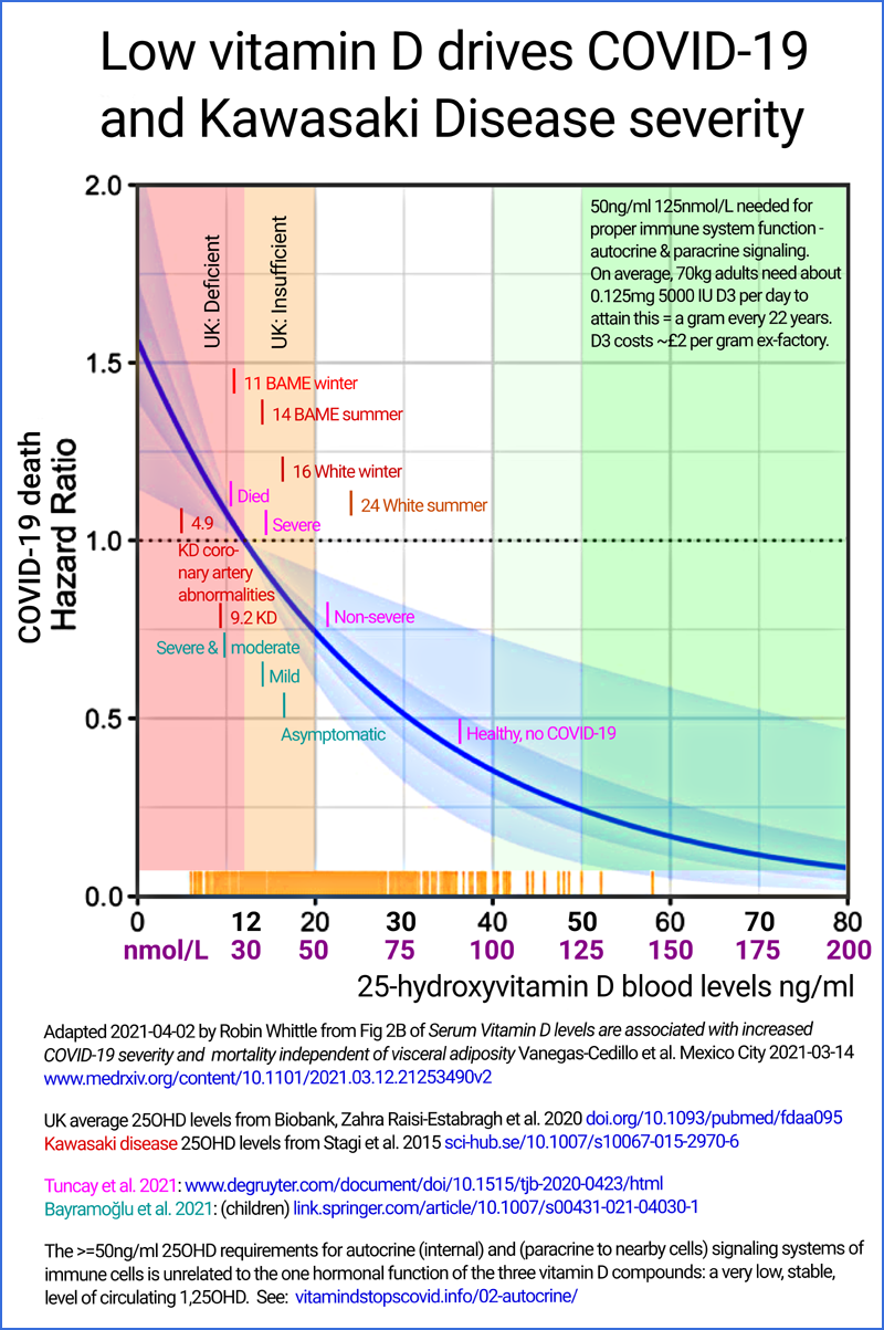 Low vitamin D levels drive COVID-19 and Kawasaki disease severity